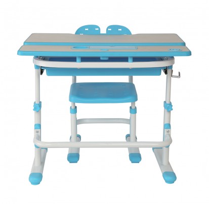 Set birou si scaun copii ergonomic reglabil în înălțime IVY Albastru Set birou si scaun copii