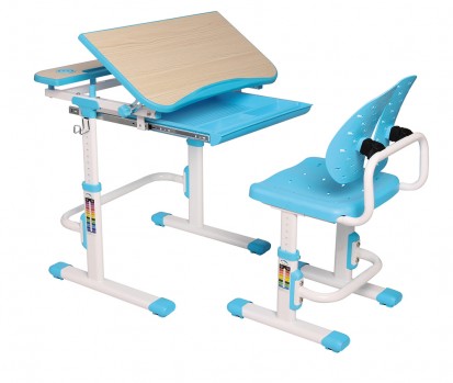 Set birou și scaun copii ergonomic reglabil în înălțime ErgoK REIA Albastru REIA albastru Set birou