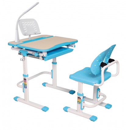 Set birou și scaun copii ergonomic reglabil în înălțime ErgoK REIA Albastru REIA albastru Set birou