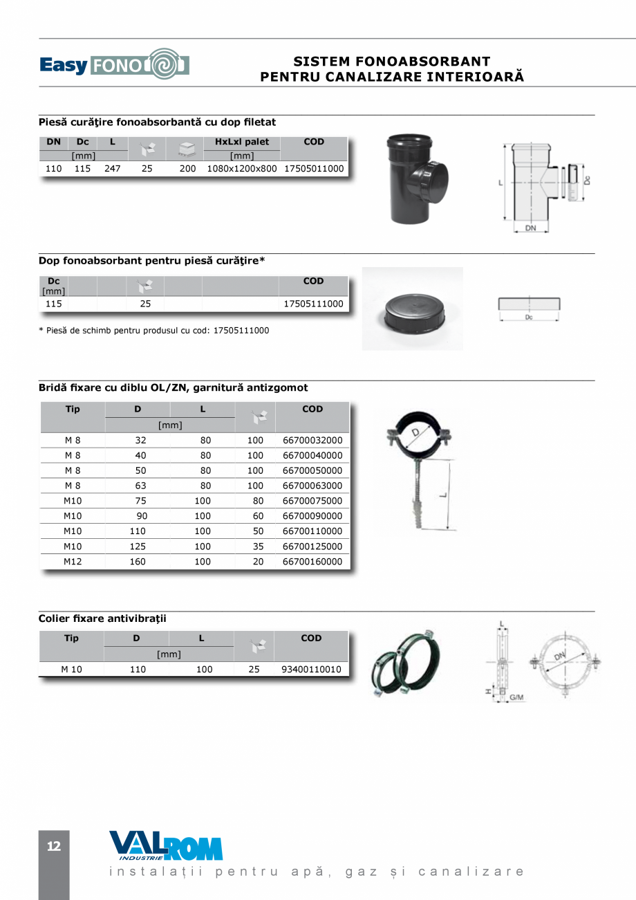 Pagina 12 - Sistem fonoabsorbant pentru canalizare interioara Easy FONO VALROM Catalog, brosura...
