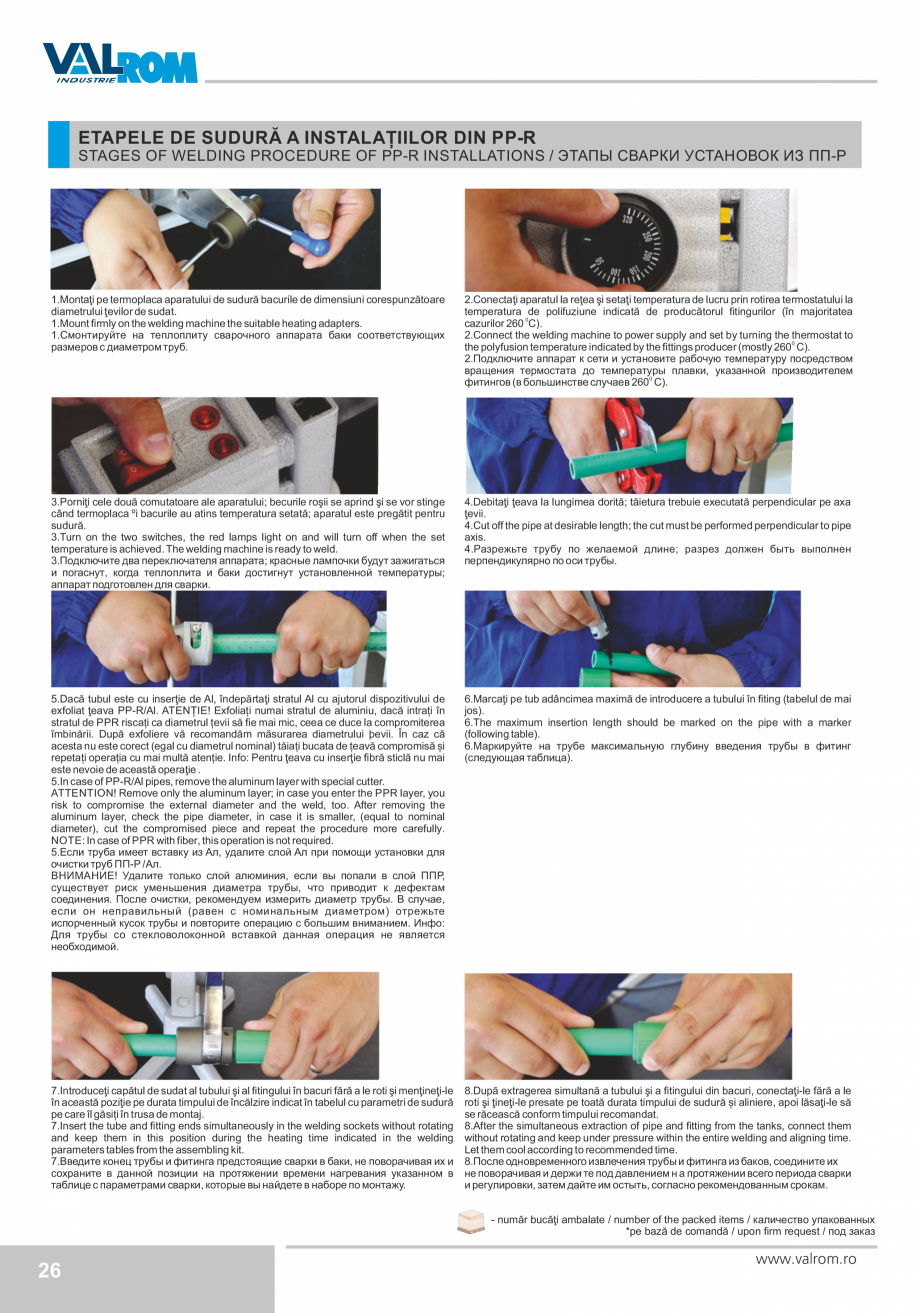 Pagina 26-Țevi și fitinguri din polipropilenă VALROM Catalog, brosura Engleza, Romana, Rusa 
code / код
...