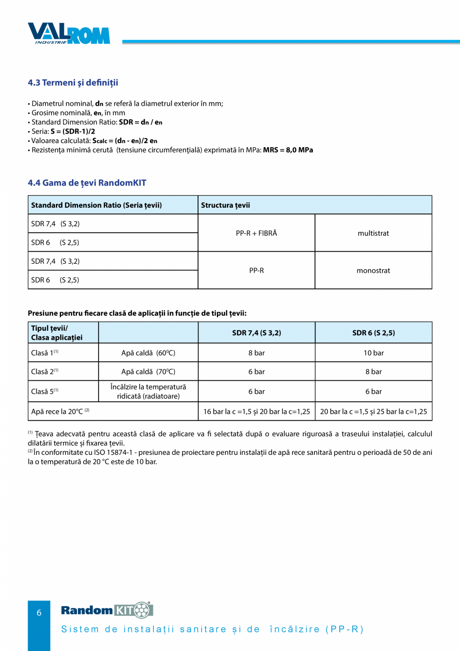 Pagina 6-Carte_tehnica - Sistem de instalații sanitare și de încălzire VALROM Fisa tehnica Romana...
