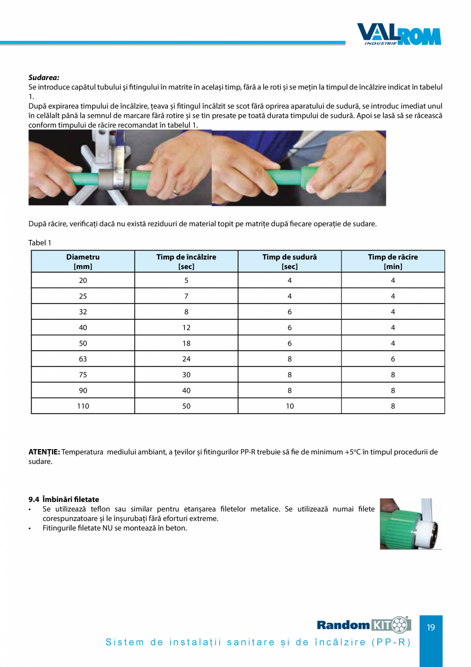 Pagina 19-Carte_tehnica - Sistem de instalații sanitare și de încălzire VALROM Fisa tehnica Romana...