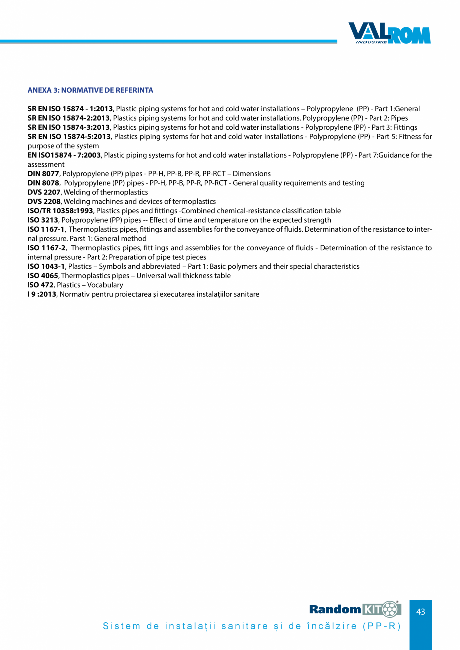 Pagina 43-Carte_tehnica - Sistem de instalații sanitare și de încălzire VALROM Fisa tehnica Romana e ...