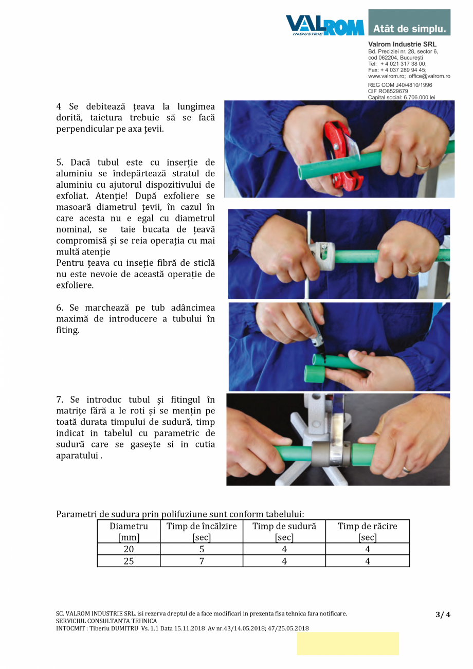 Pagina 3-Racord cu semiolandez PP-R - RAND31x800xx0xx VALROM Racord PP-R cu semiolandez Fisa tehnica Romana...