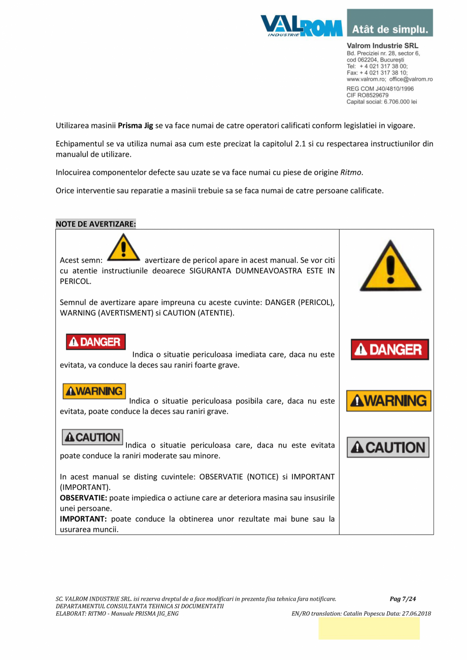 Pagina 7-Manual de utilizare si intretinere pentru aparatul de sudura PPR PRISMA JIG VALROM Instructiuni...