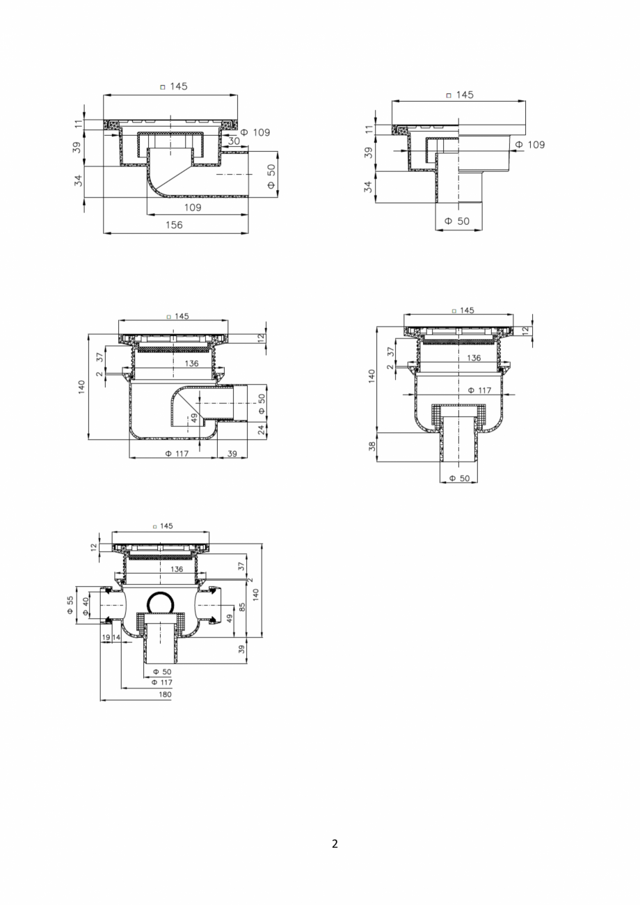Pagina 2-CAD-PDF Sifon de pardoseală EasyKIT VALROM Detaliu de produs Sifon pardoseală vizitabil, Sifon...