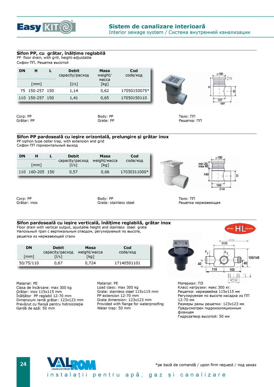 Pagina 24 - EasyKIT - Sistem de canalizare interioara VALROM Catalog, brosura Romana 092004640

53

...