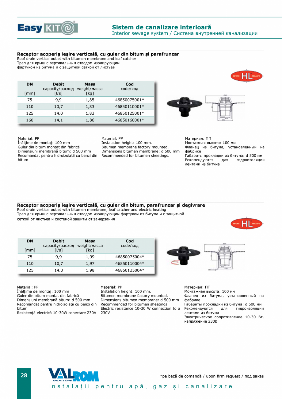 Pagina 28-EasyKIT - Sistem de canalizare interioara VALROM Catalog, brosura Romana ype/ тип
M10
...