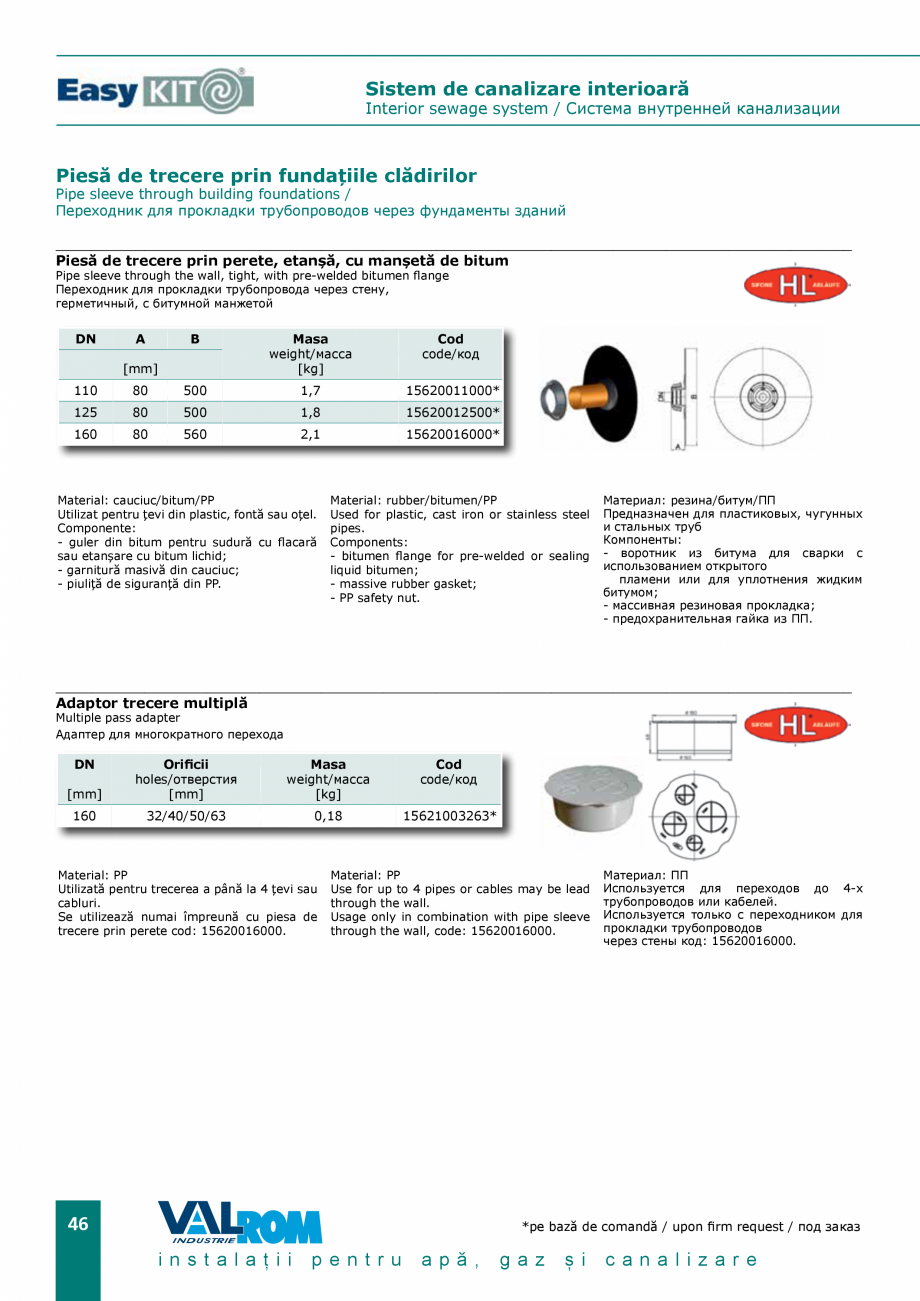 Pagina 46-EasyKIT - Sistem de canalizare interioara VALROM Catalog, brosura Romana лушки...
