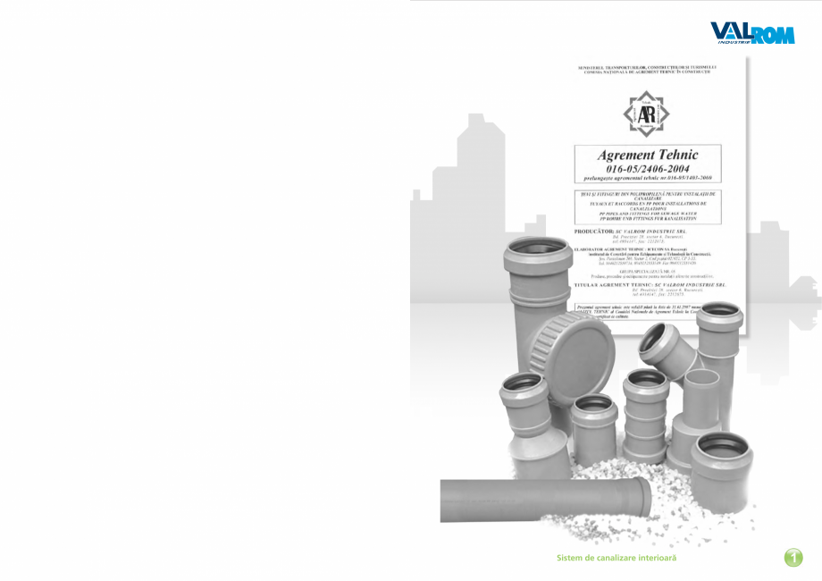Pagina 3-Carte tehnica EasyKit - Sistem de canalizare interioara  VALROM Fisa tehnica Romana 