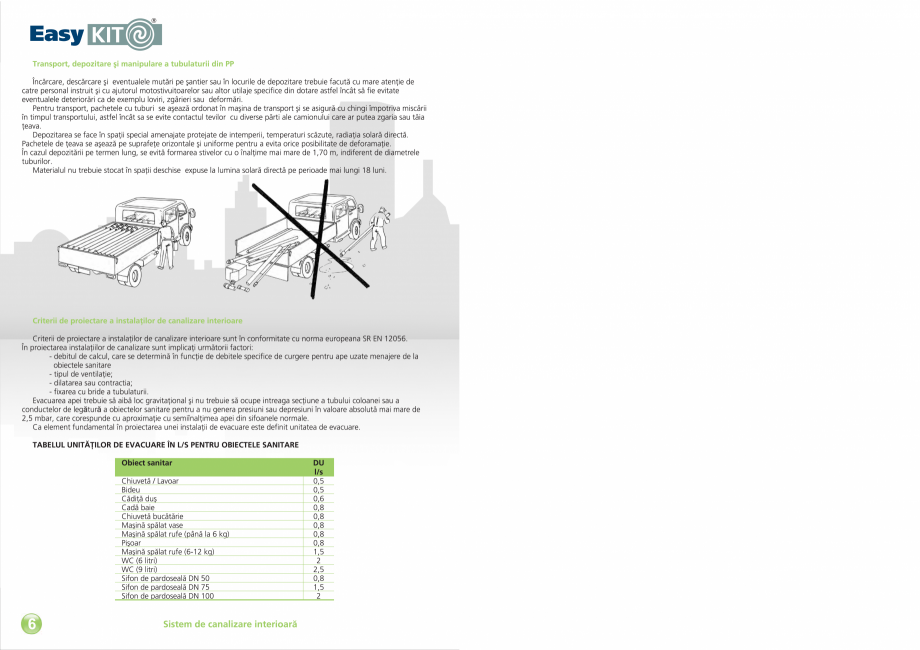 Pagina 8-Carte tehnica EasyKit - Sistem de canalizare interioara  VALROM Fisa tehnica Romana 