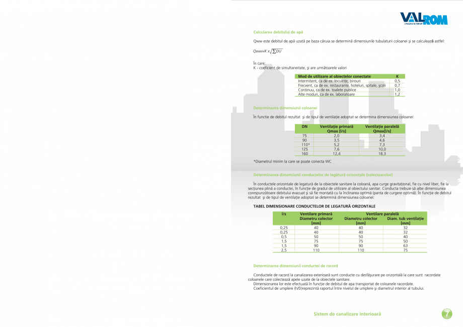 Pagina 9-Carte tehnica EasyKit - Sistem de canalizare interioara  VALROM Fisa tehnica Romana 