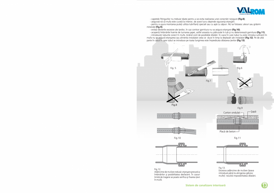 Pagina 15-Carte tehnica EasyKit - Sistem de canalizare interioara  VALROM Fisa tehnica Romana 