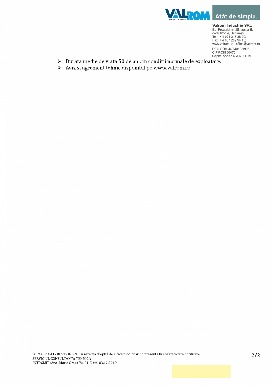 Pagina 2-Fisa tehnica Brida fixare EasyKIT cu diblu OLZN fara garnitura VALROM Elemente fixare Fisa tehnica...