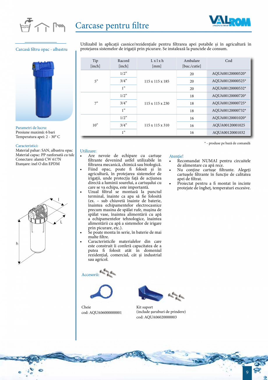 Pagina 8-Sisteme de filtrare si tratare apa potabila aquaPur VALROM Catalog, brosura Romana 
Stații...