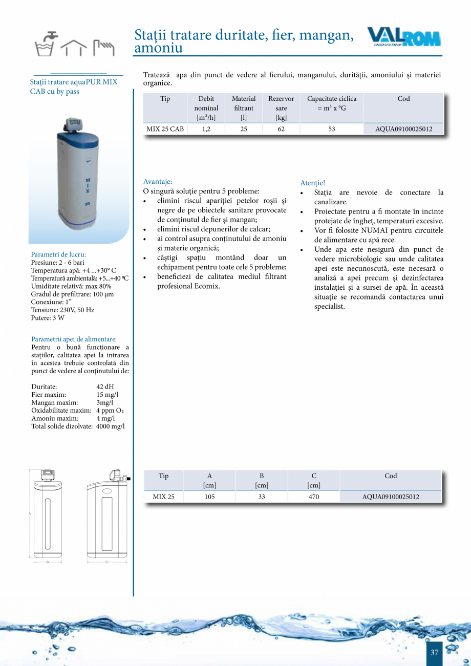 Pagina 37-Sisteme de filtrare si tratare apa potabila aquaPur VALROM Catalog, brosura Romana 
H3HNC

Putere...