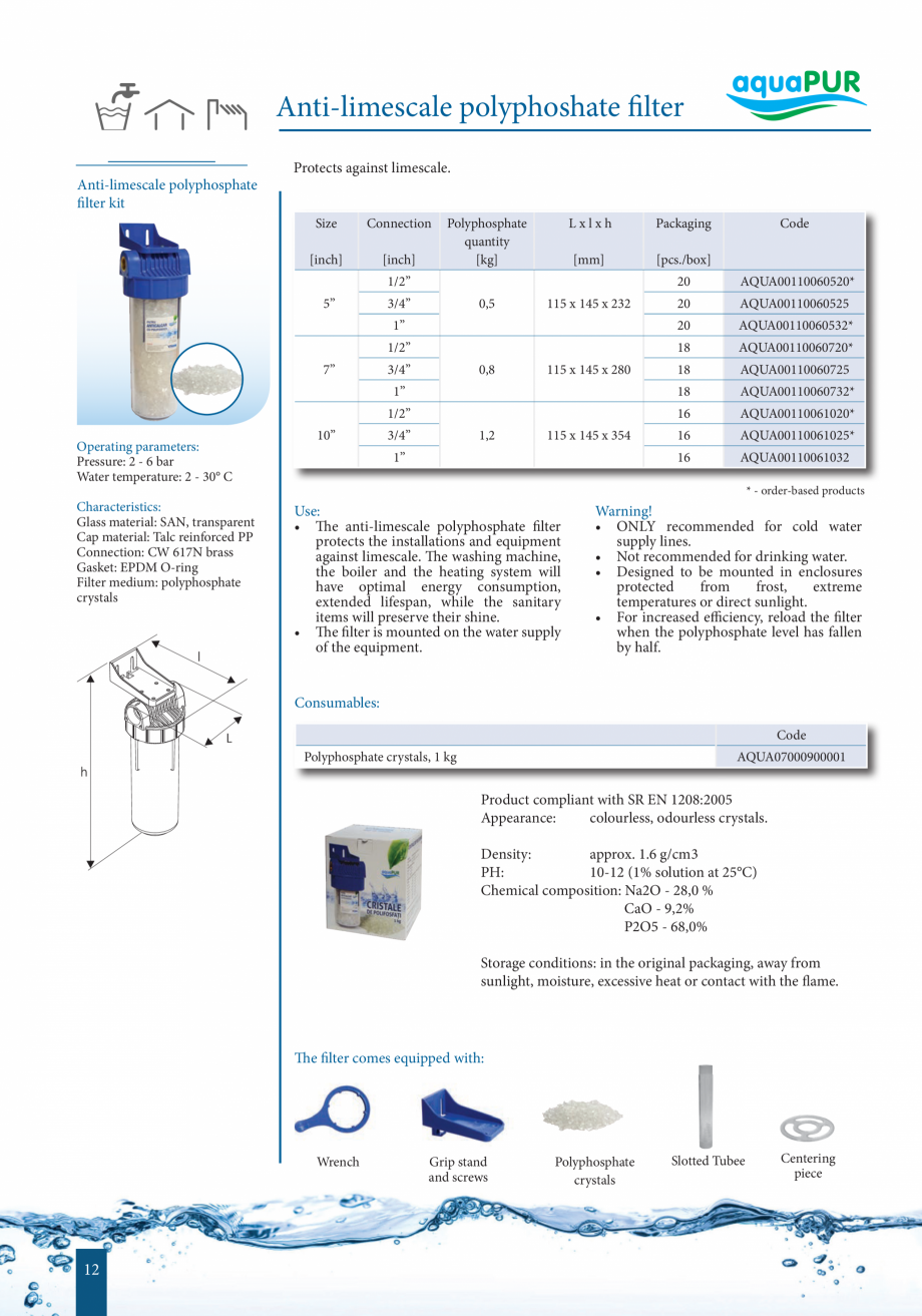 Pagina 11-Catalog - Sisteme de filtrare si tratare apa potabila VALROM Catalog, brosura Engleza ounted...