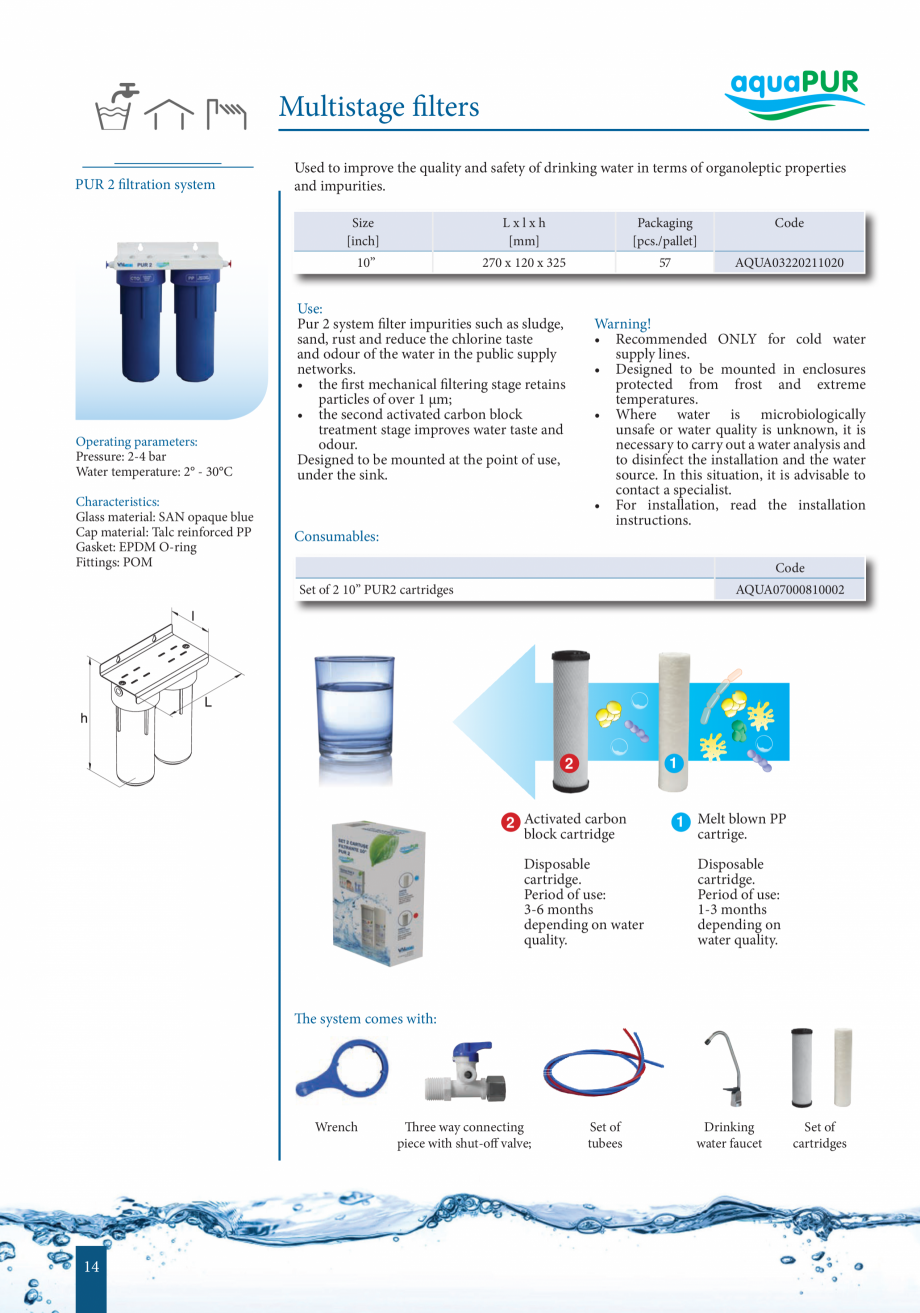 Pagina 13-Catalog - Sisteme de filtrare si tratare apa potabila VALROM Catalog, brosura Engleza  point of...