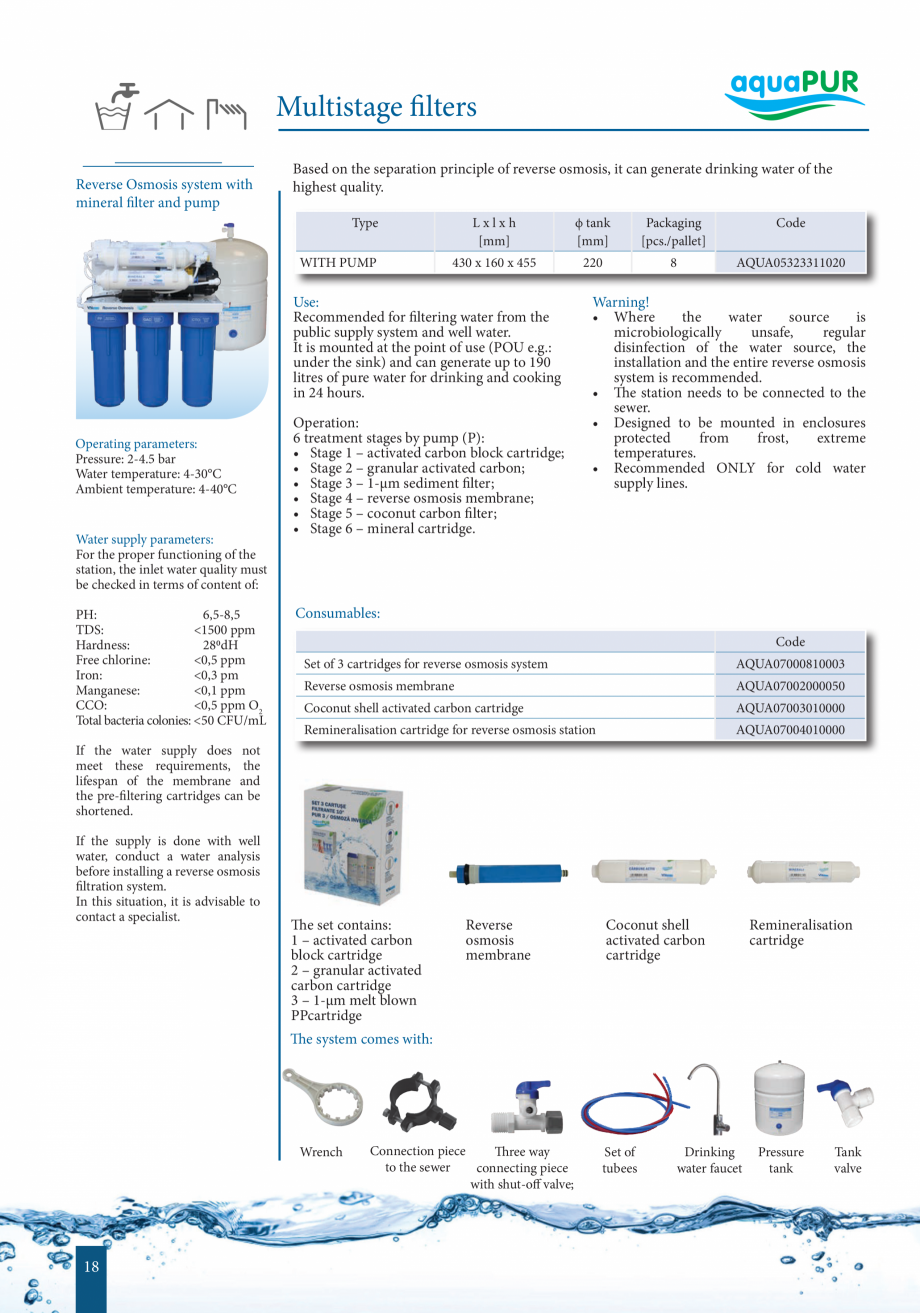Pagina 17-Catalog - Sisteme de filtrare si tratare apa potabila VALROM Catalog, brosura Engleza  - 30°C...