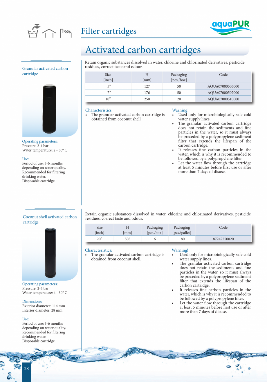 Pagina 27-Catalog - Sisteme de filtrare si tratare apa potabila VALROM Catalog, brosura Engleza tivated carbon...