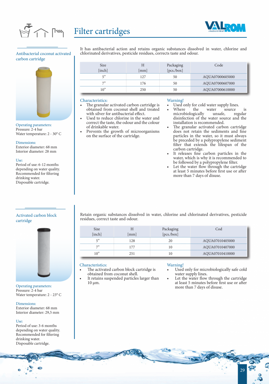 Pagina 28-Catalog - Sisteme de filtrare si tratare apa potabila VALROM Catalog, brosura Engleza  quality. It...