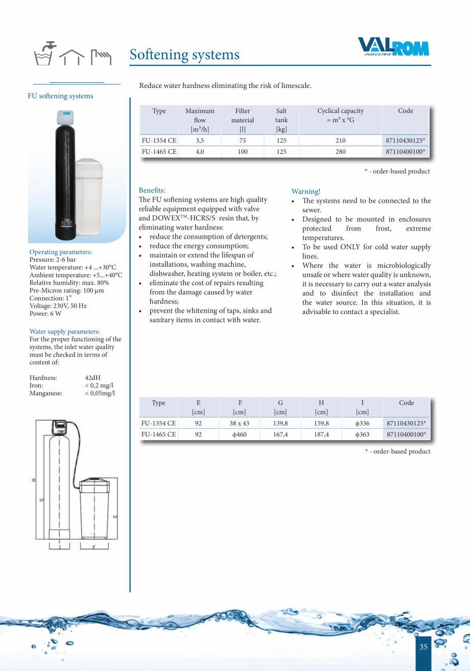 Pagina 35-Catalog - Sisteme de filtrare si tratare apa potabila VALROM Catalog, brosura Engleza eets the...
