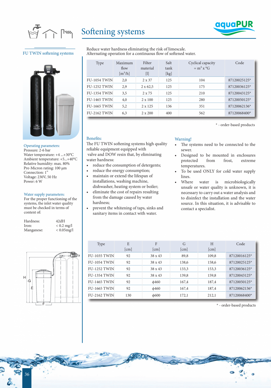 Pagina 36-Catalog - Sisteme de filtrare si tratare apa potabila VALROM Catalog, brosura Engleza ding on water ...