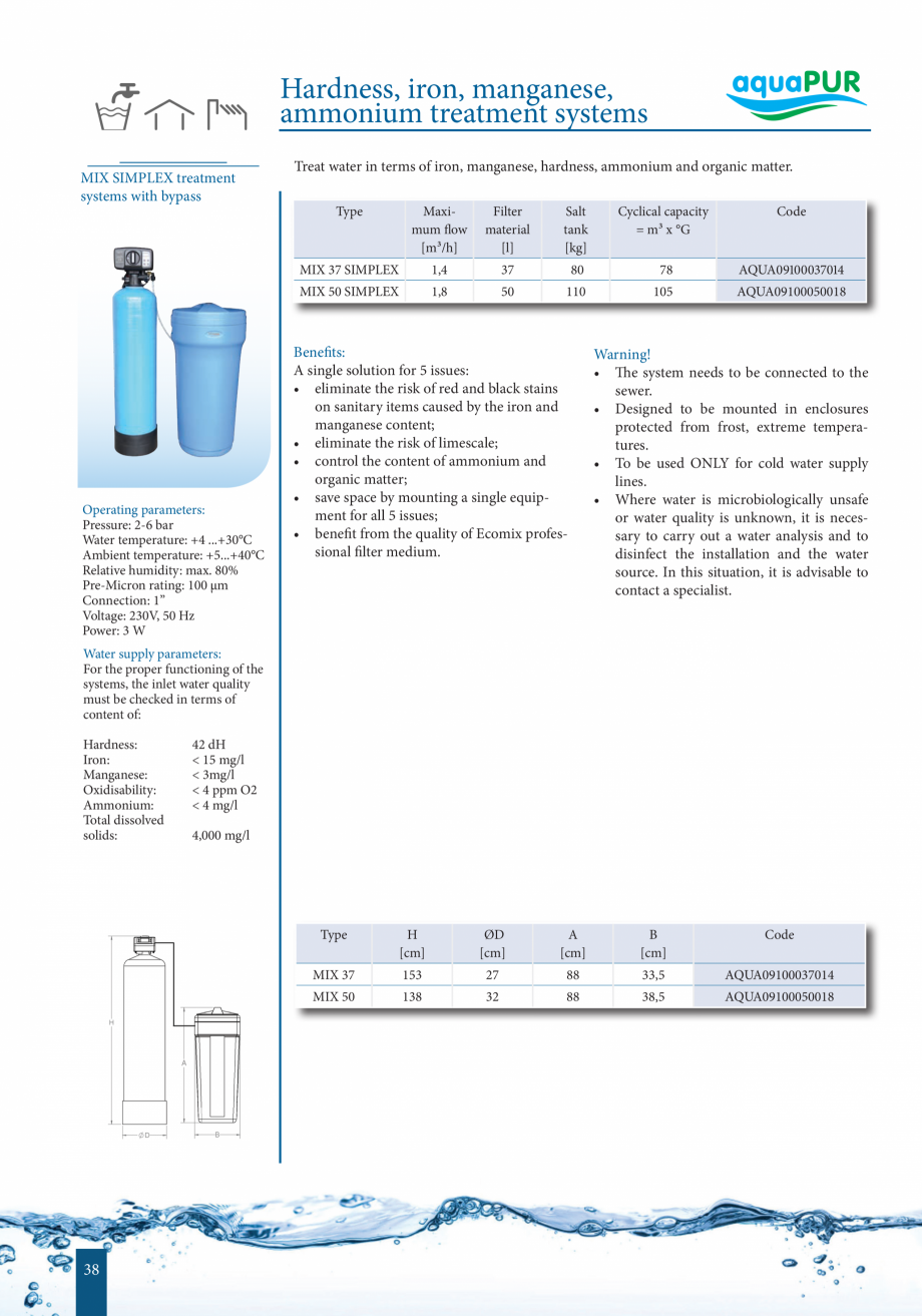 Pagina 38-Catalog - Sisteme de filtrare si tratare apa potabila VALROM Catalog, brosura Engleza...