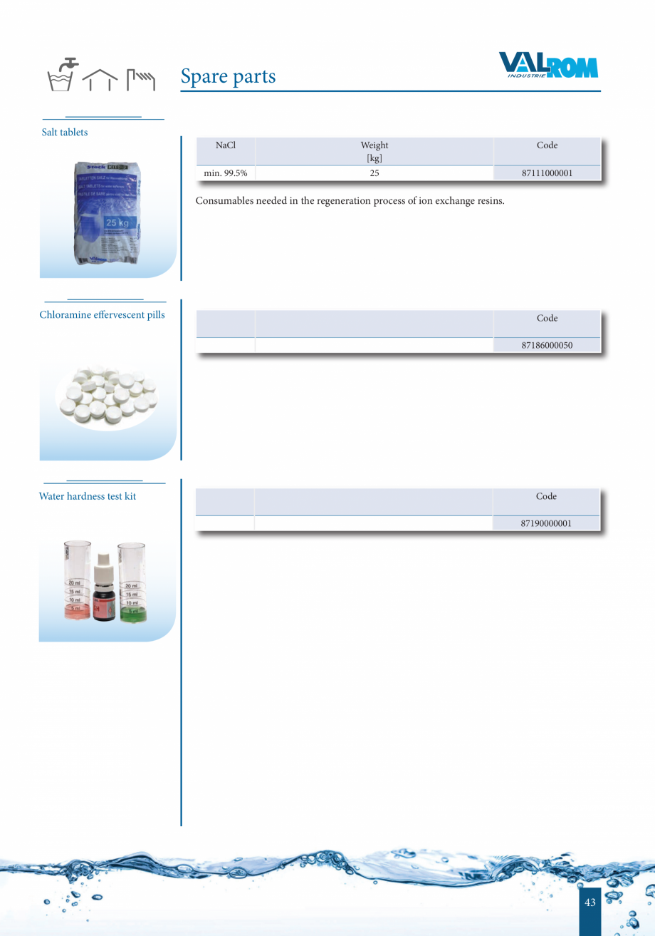 Pagina 43-Catalog - Sisteme de filtrare si tratare apa potabila VALROM Catalog, brosura Engleza diameter: 28...