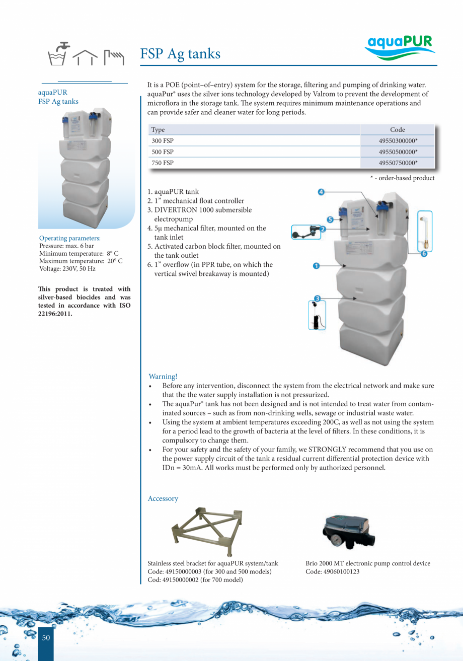 Pagina 50-Catalog - Sisteme de filtrare si tratare apa potabila VALROM Catalog, brosura Engleza ns...