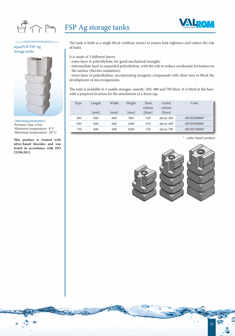 Pagina 51-Catalog - Sisteme de filtrare si tratare apa potabila VALROM Catalog, brosura Engleza o the
sewer....