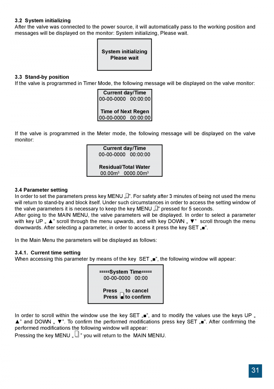 Pagina 31 - Manual de instalare si operare sisteme de tratare apa cu rasini schimbatoare de ioni...