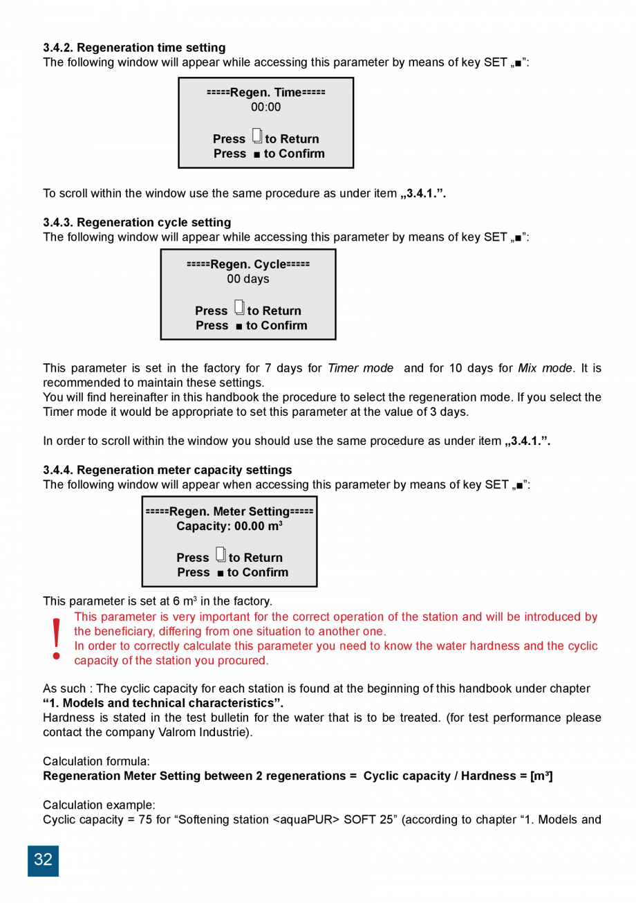 Pagina 32 - Manual de instalare si operare sisteme de tratare apa cu rasini schimbatoare de ioni...
