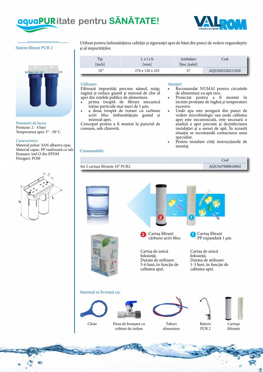 Pagina 3-aquaPURitate pentru sanatate! Importanta apei de baut pentru sanatate VALROM Catalog, brosura Romana...