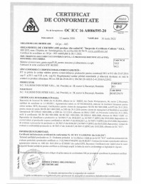 Certificat de conformitate nr OC ICC 16 A0006595-20 - pentru sisteme si rezervoare aquaPUR pentru stocarea