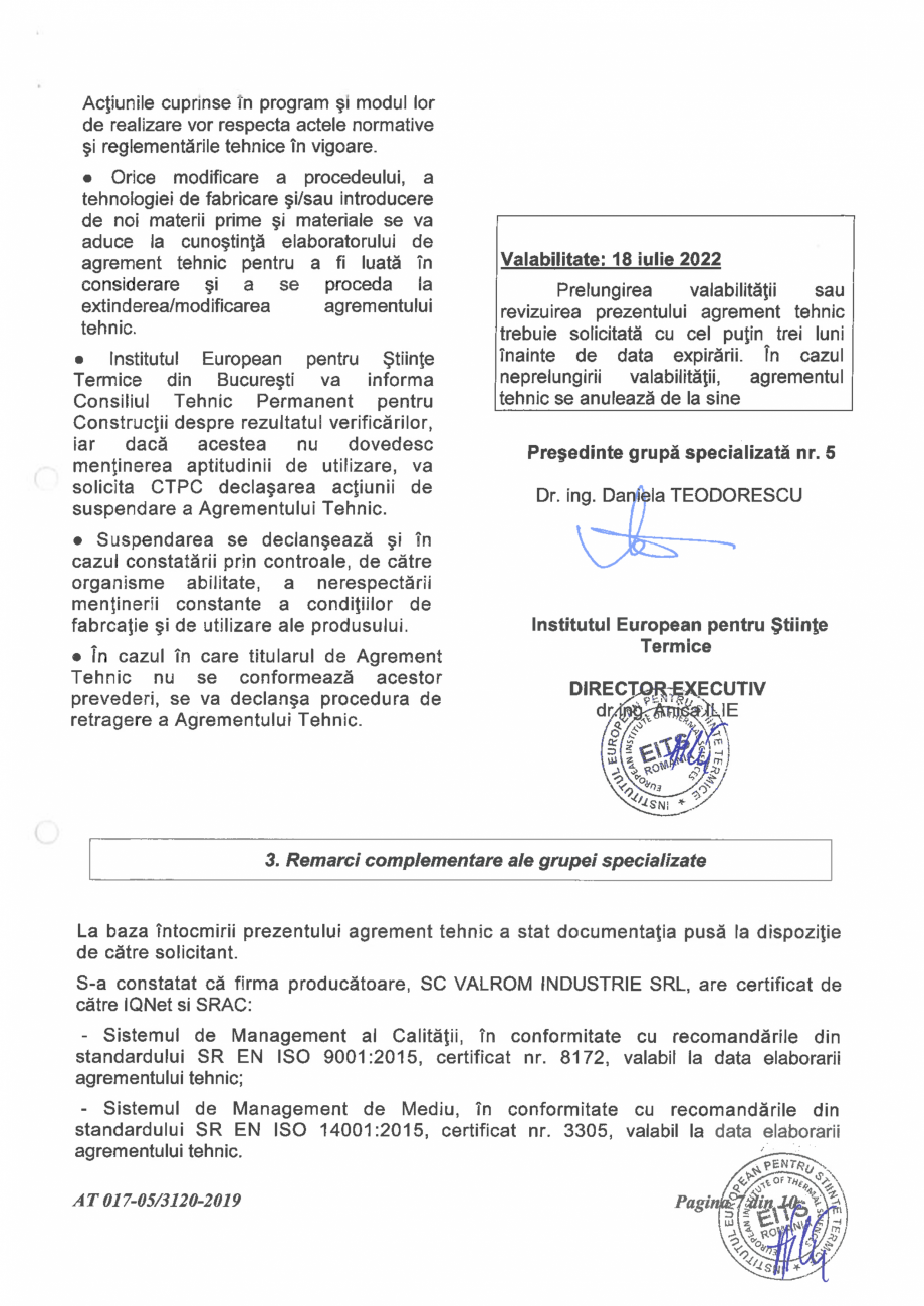 Pagina 9-Aviz tehnic nr 017-05/3120-2019 pentru echipament aquaPUR pentru filtrarea, stocarea si pomparea...