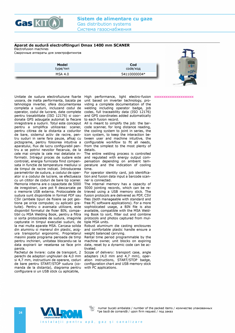 Pagina 24-Sistem de alimentare cu gaze VALROM GasKIT Catalog, brosura Engleza, Romana, Rusa 0 SDR11

Dxd1

d2
...