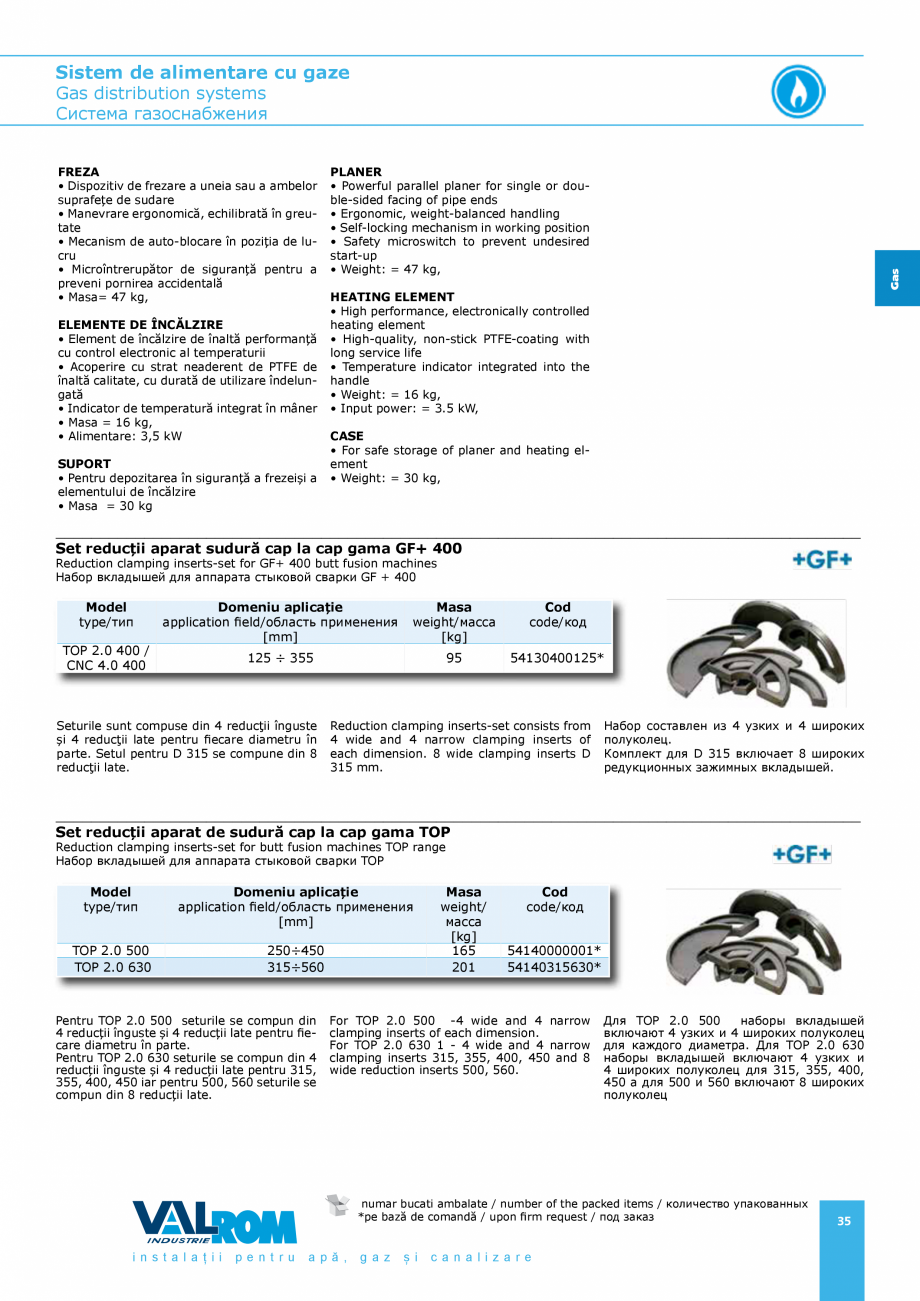 Pagina 35-Sistem de alimentare cu gaze VALROM GasKIT Catalog, brosura Engleza, Romana, Rusa tion coupler PE...