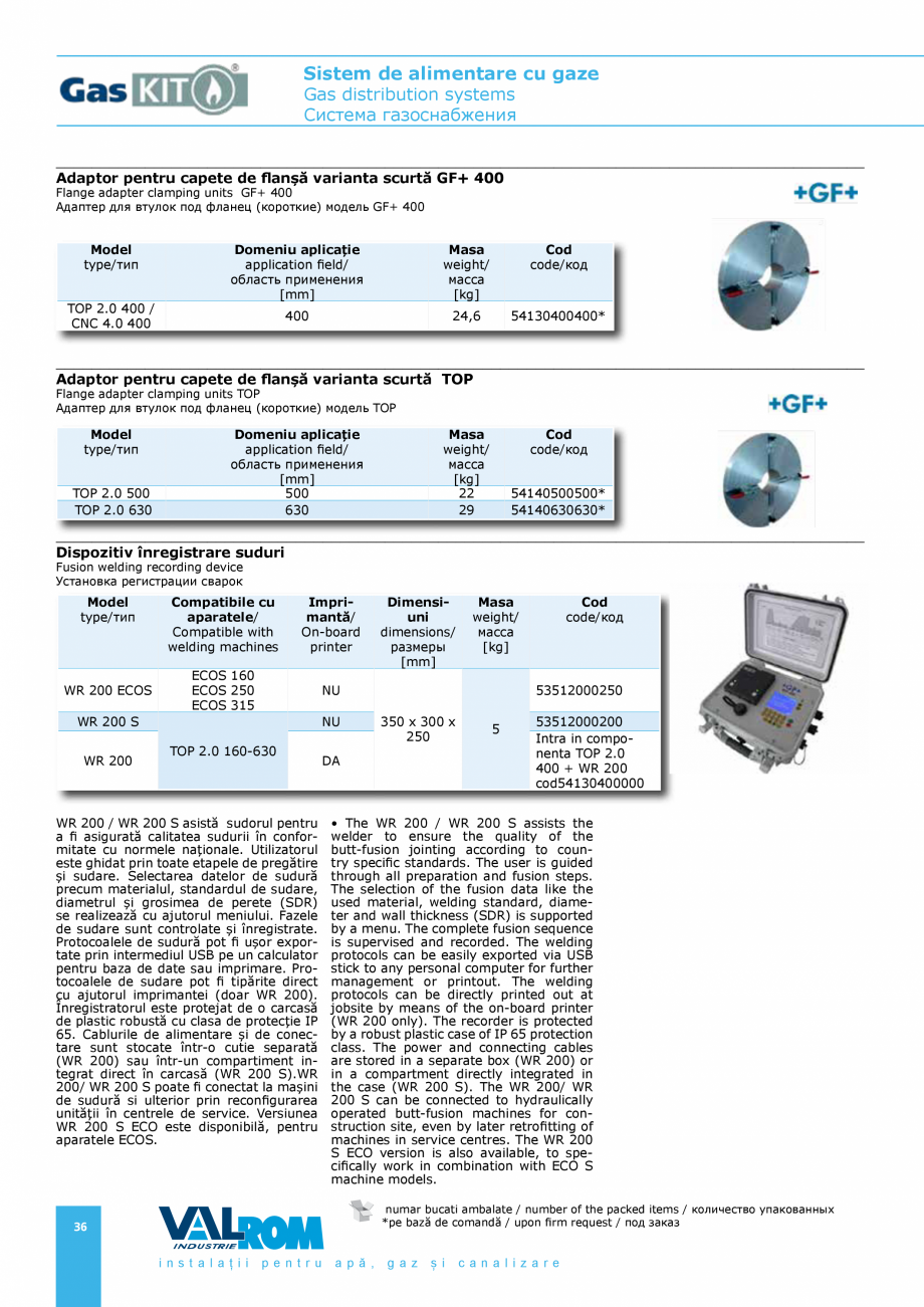 Pagina 36-Sistem de alimentare cu gaze VALROM GasKIT Catalog, brosura Engleza, Romana, Rusa 
53013050050*

63
...