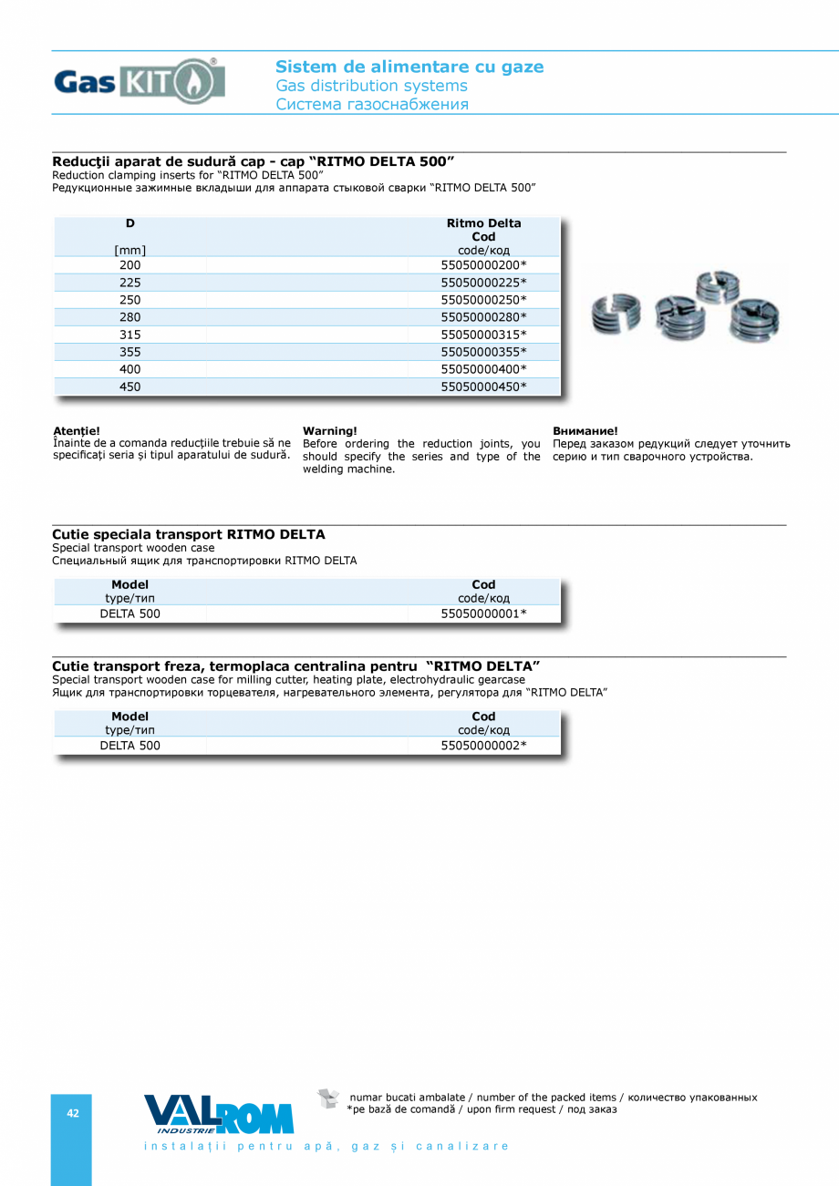 Pagina 42-Sistem de alimentare cu gaze VALROM GasKIT Catalog, brosura Engleza, Romana, Rusa ly handle for gas
...