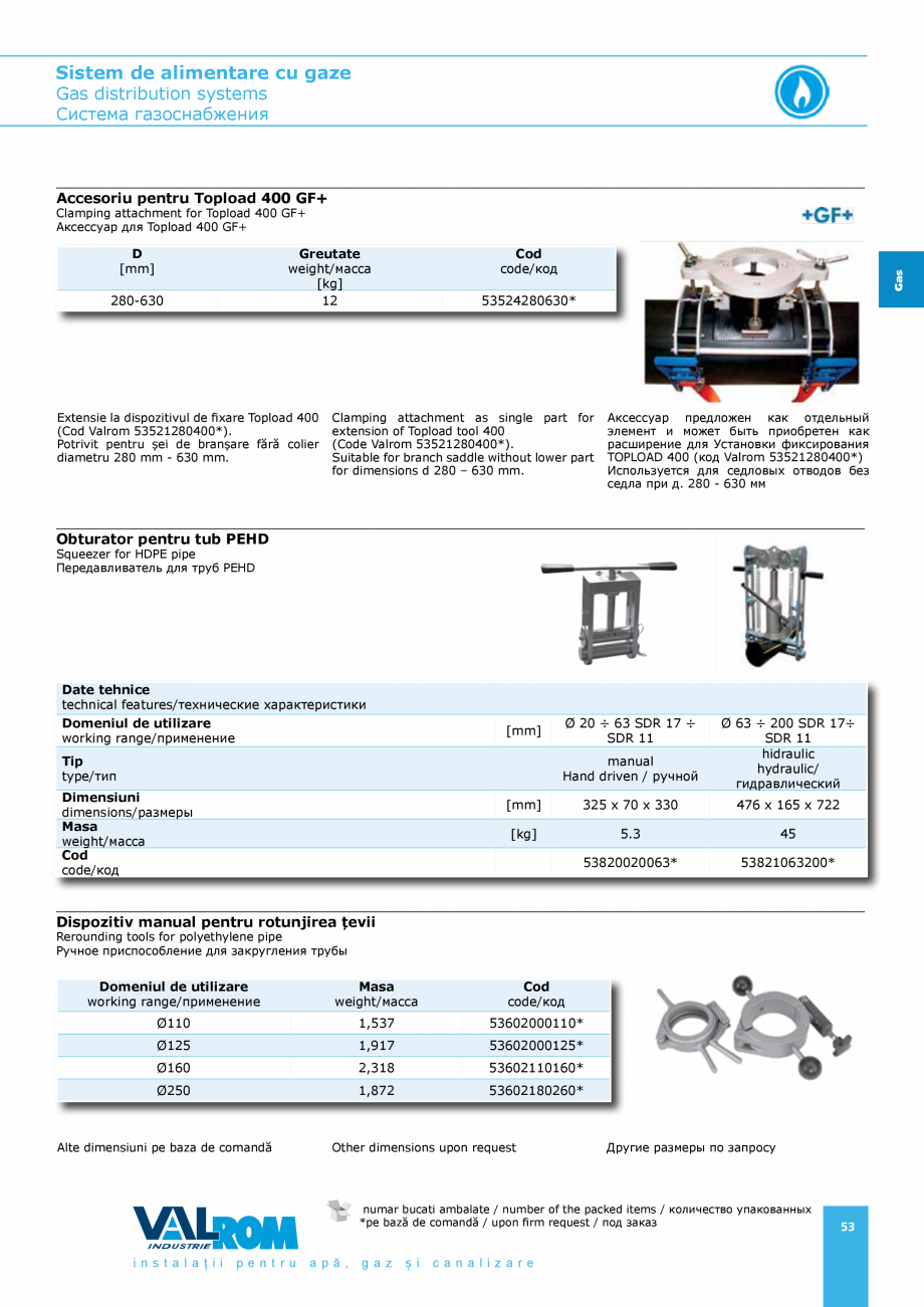 Pagina 53-Sistem de alimentare cu gaze VALROM GasKIT Catalog, brosura Engleza, Romana, Rusa...