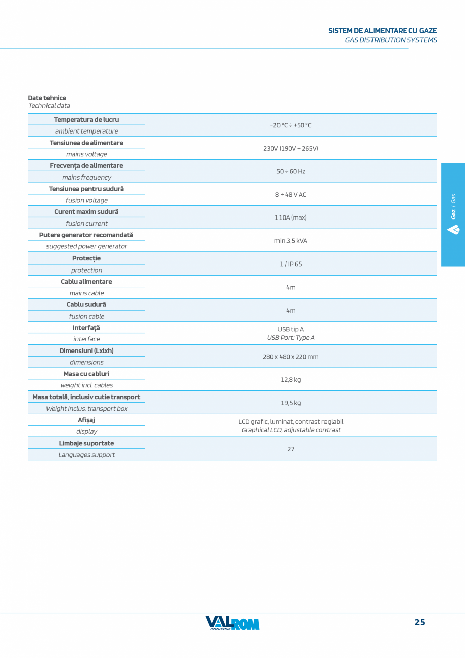 Pagina 25-Sistem complet pentru rețele de transport și distribuție gaze naturale VALROM VALGasio Catalog,...