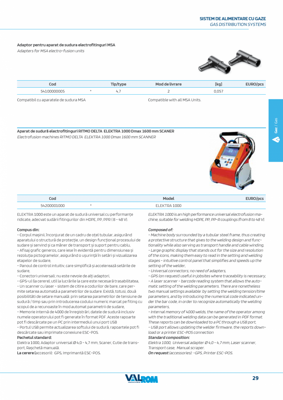 Pagina 29-Sistem complet pentru rețele de transport și distribuție gaze naturale VALROM VALGasio Catalog,...