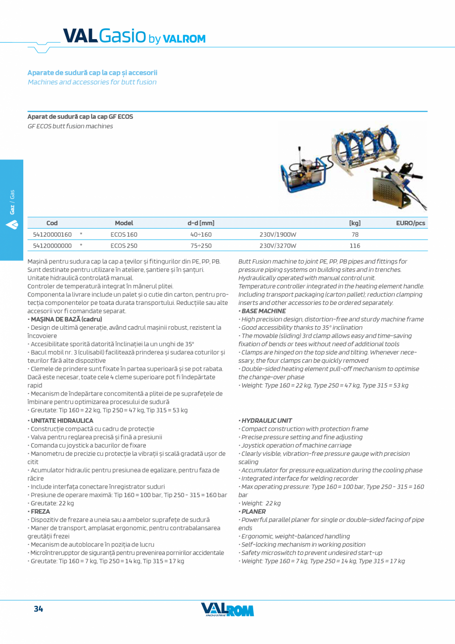 Pagina 34-Sistem complet pentru rețele de transport și distribuție gaze naturale VALROM VALGasio Catalog,...