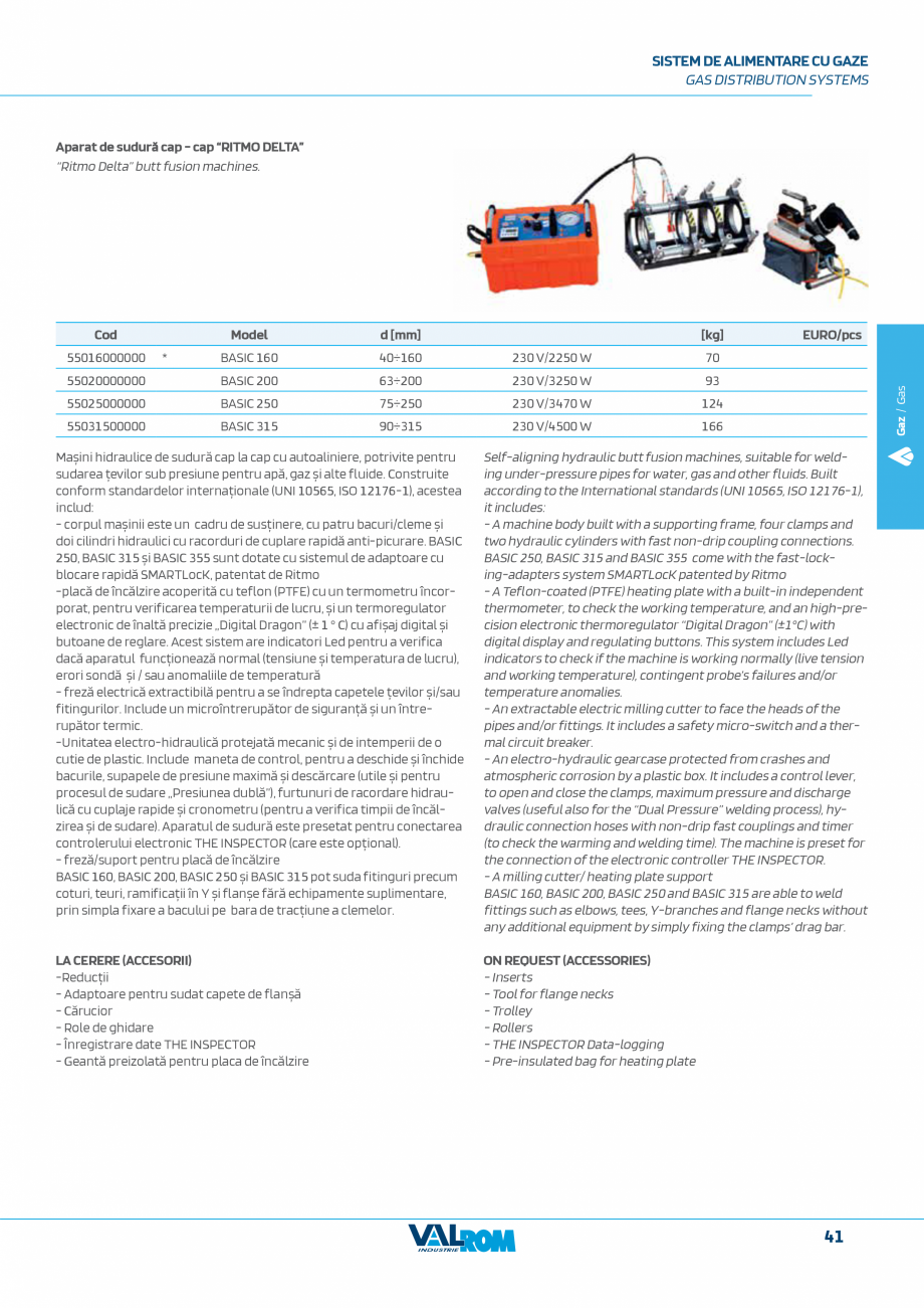 Pagina 41-Sistem complet pentru rețele de transport și distribuție gaze naturale VALROM VALGasio Catalog,...