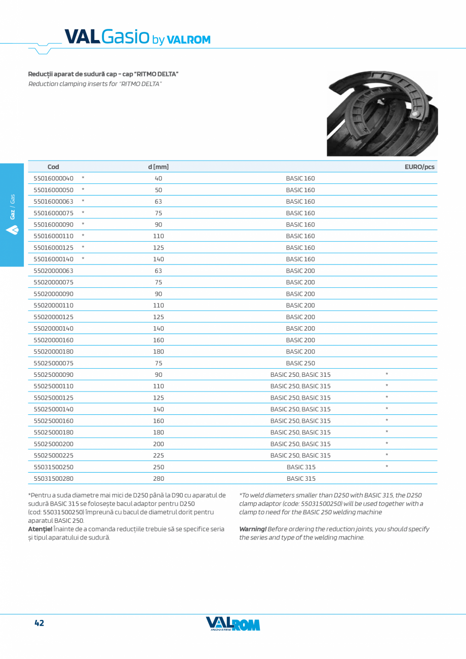 Pagina 42-Sistem complet pentru rețele de transport și distribuție gaze naturale VALROM VALGasio Catalog,...