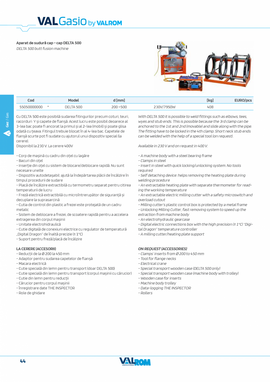 Pagina 44-Sistem complet pentru rețele de transport și distribuție gaze naturale VALROM VALGasio Catalog,...