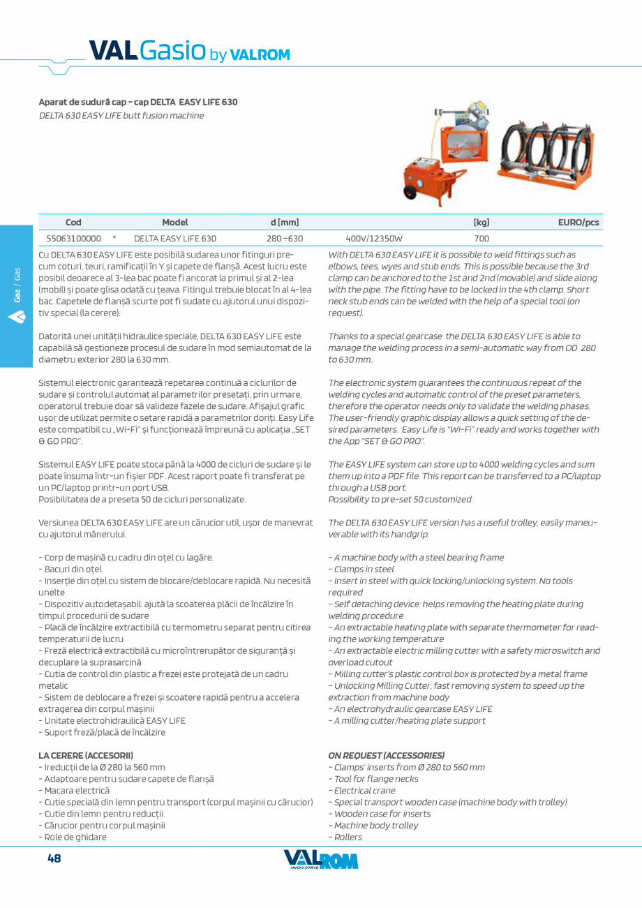 Pagina 48-Sistem complet pentru rețele de transport și distribuție gaze naturale VALROM VALGasio Catalog,...