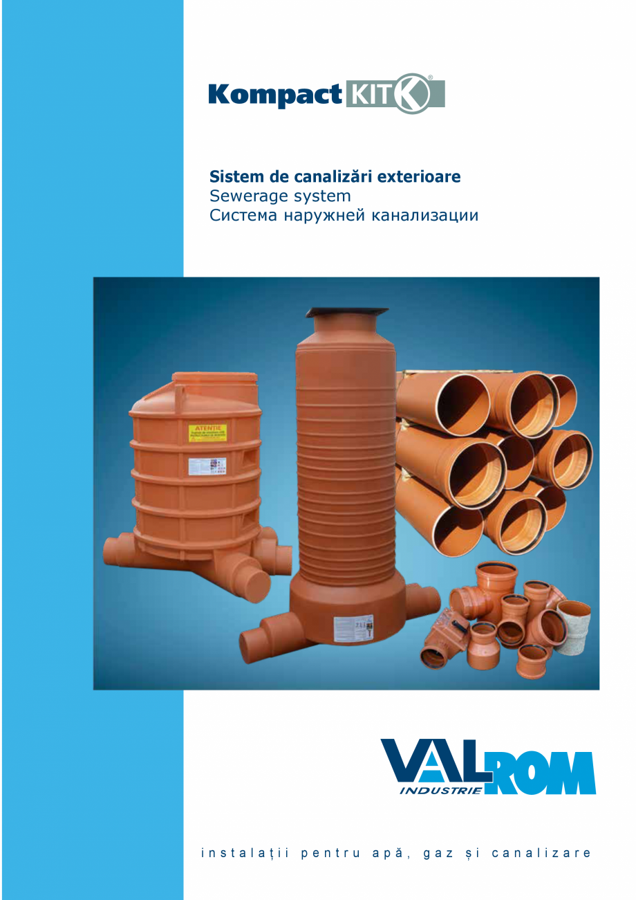 Pagina 1-Sistem de canalizari exterioare VALROM SN2÷SN8, SN10, PE100RC, PE100RC, cu acoperire...